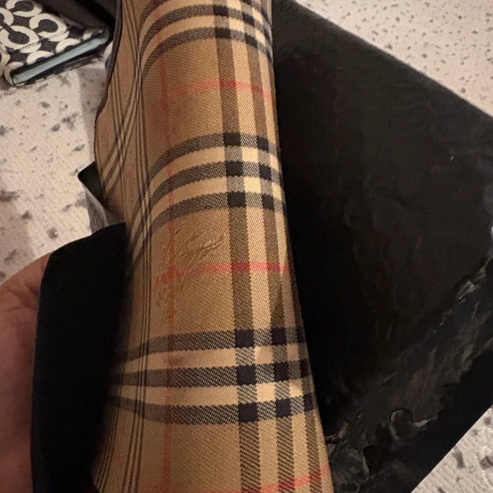 Burberry‎ Vintage Nova Check Zip Pouch in Tan and Brown